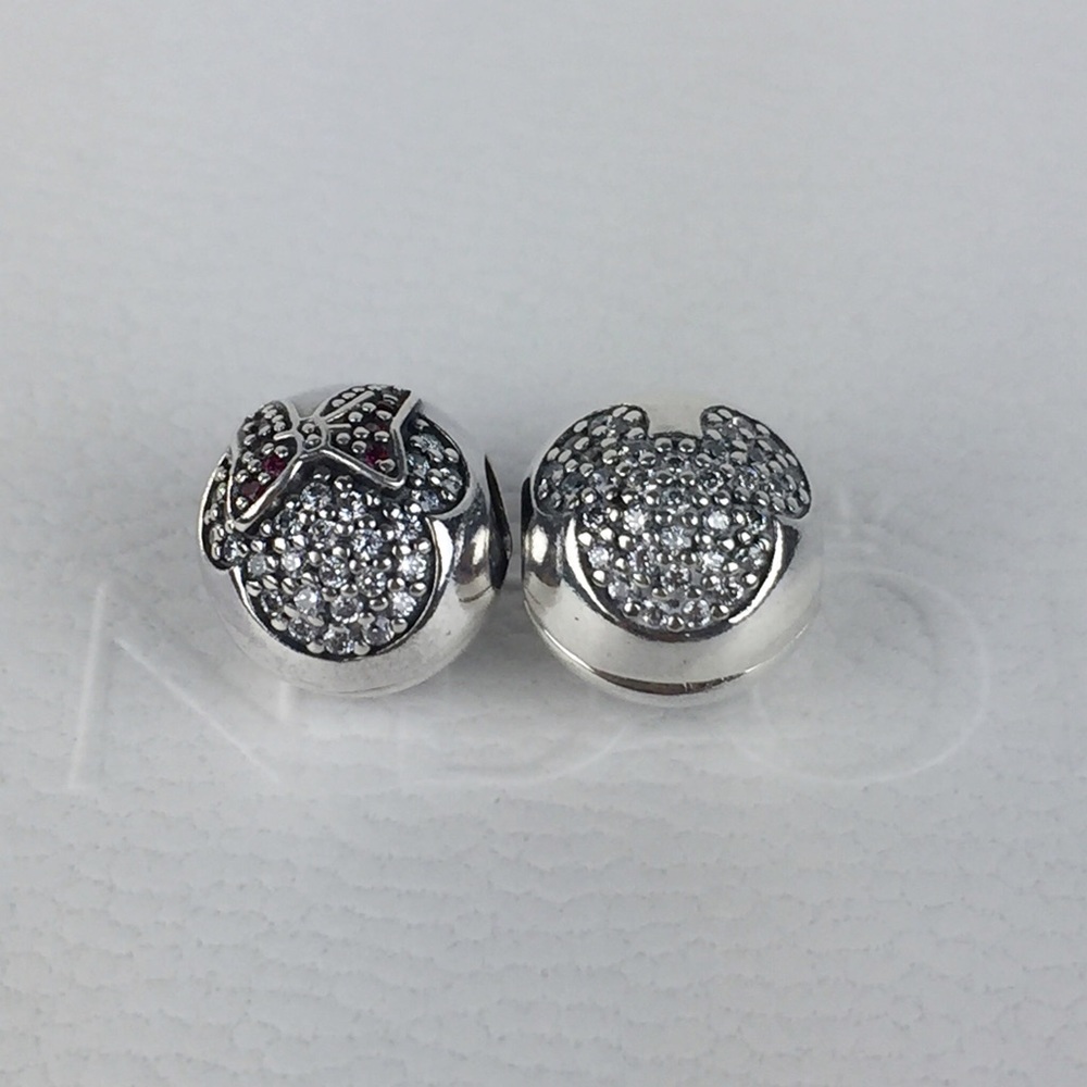 Authentic Pandora Mickey & Minnie Pave Clip Charms - Picture 5 of 8